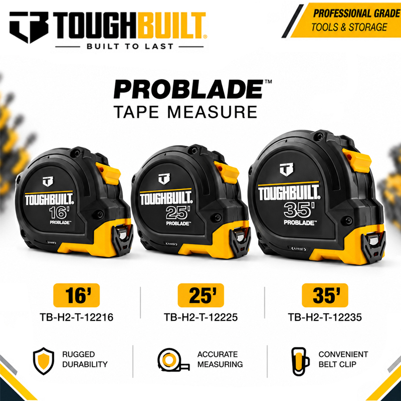 Stanley Tape 25Ft - Seria TOUGHBUILT 16ft/25ft/35ft ProBlade ™ Taśma